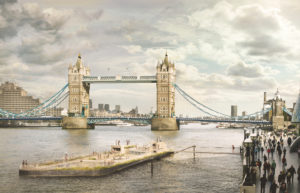 Artist impression of a lido on the Thames. Photo credit: Studio Octopi and Picture Plane