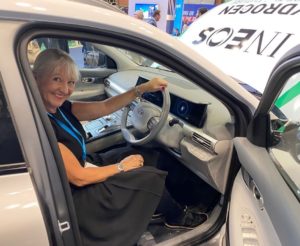 Kate Willard OBE in hydrogen car